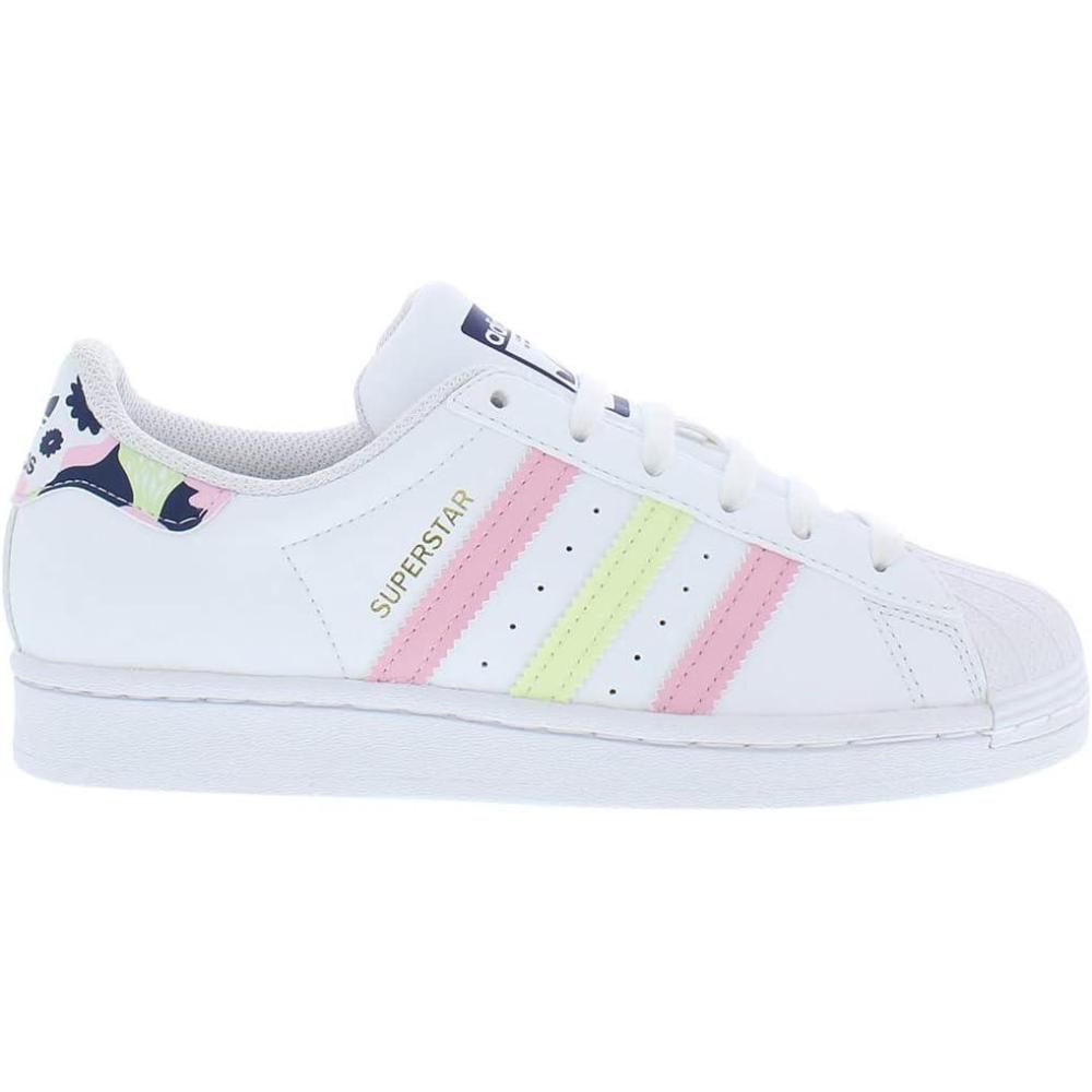 imageadidas Originals Mens Superstar Classic Low Top Sneaker ShoeWhitePinkwhite