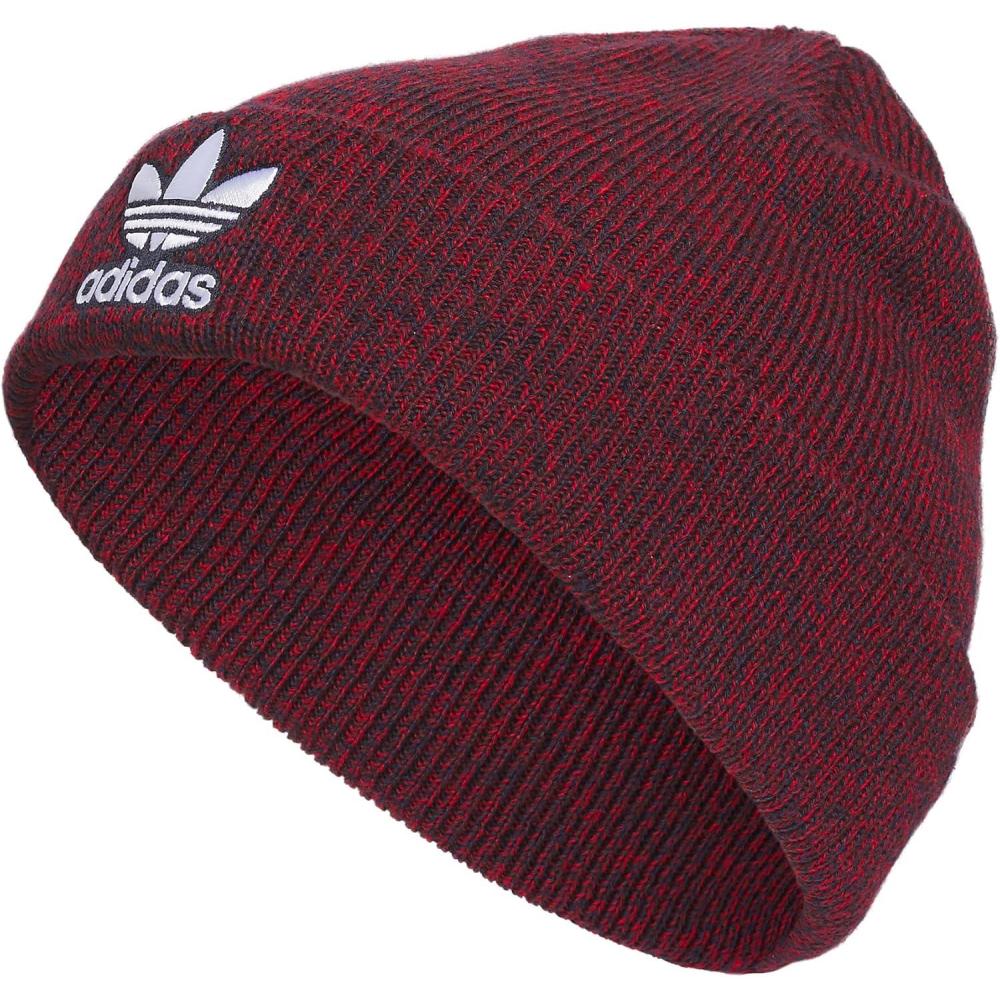 imageadidas Originals Mens Trefoil BeanieOlder ModelBetter ScarletShadow BrownNight Indigo