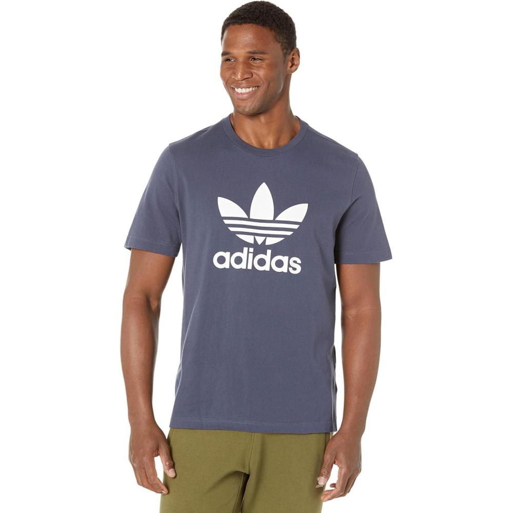 imageadidas Originals Mens Trefoil TeeShadow NavyWhite