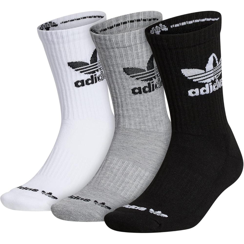 imageadidas Originals Mixed Graphics Cushioned Crew Socks 3PairBlackHeather GreyWhite