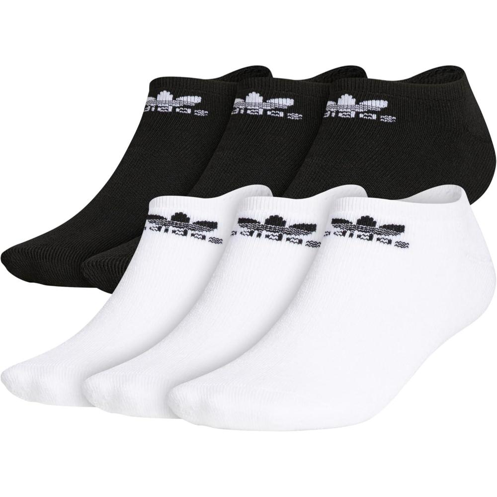 imageadidas Originals Trefoil No Show Socks 6PairWhiteBlack