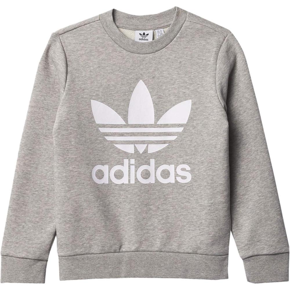 imageadidas Originals UnisexChild Trefoil Crew SweatshirtMedium Grey Heather
