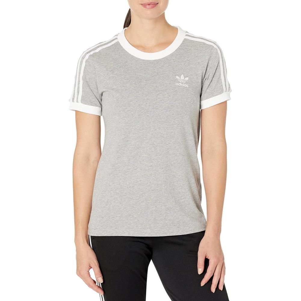 imageadidas Originals Womens 3Stripes TeeMedium Grey