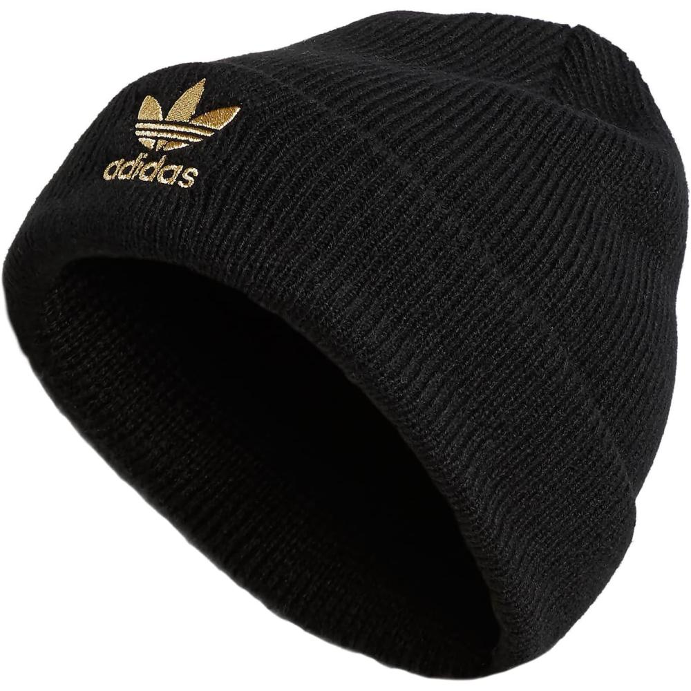 imageadidas Originals Womens Trefoil BeanieBlackGold Metallic