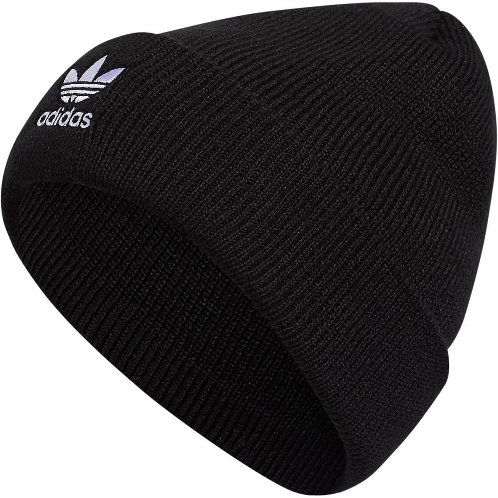 imageadidas Originals Womens Trefoil BeanieBlackWhite 2