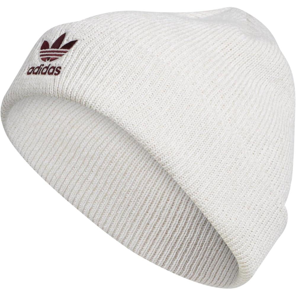 imageadidas Originals Womens Trefoil BeanieWhiteorbit GreyVictory Crimson Purple