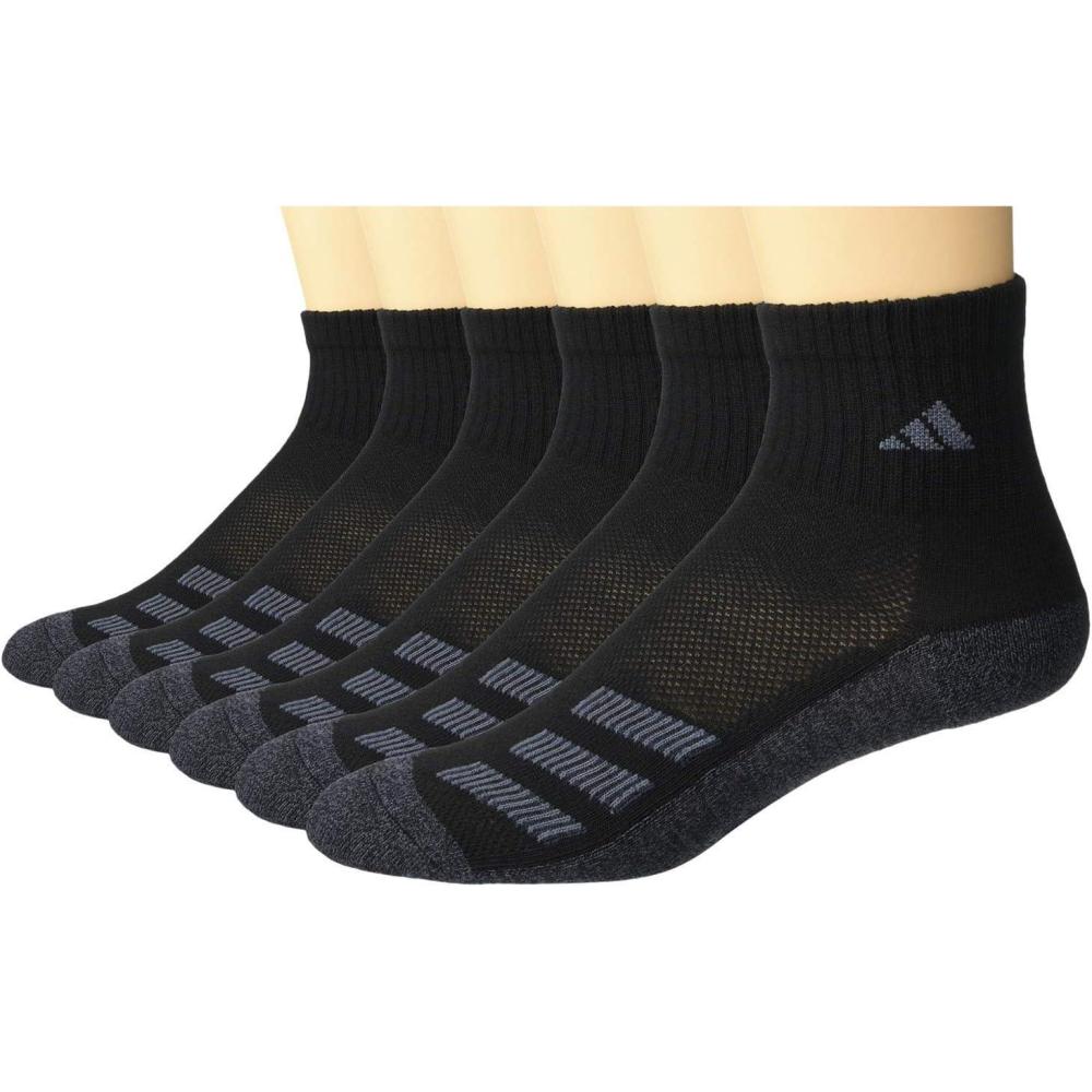 imageadidas Unisex Kids Quarter Ankle Socks for Boys and Girls Youth 6Pack Athletic Cushioned and Comfortable DiscontinuedBlackOnix GreyNight GreyStripe
