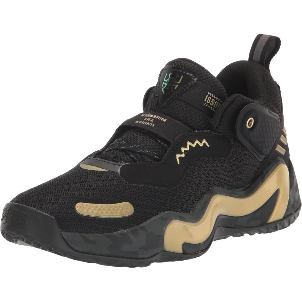 imageadidas UnisexChild Donovan Mitchell Issue 3 Basketball ShoesBlackGold MetallicGrey