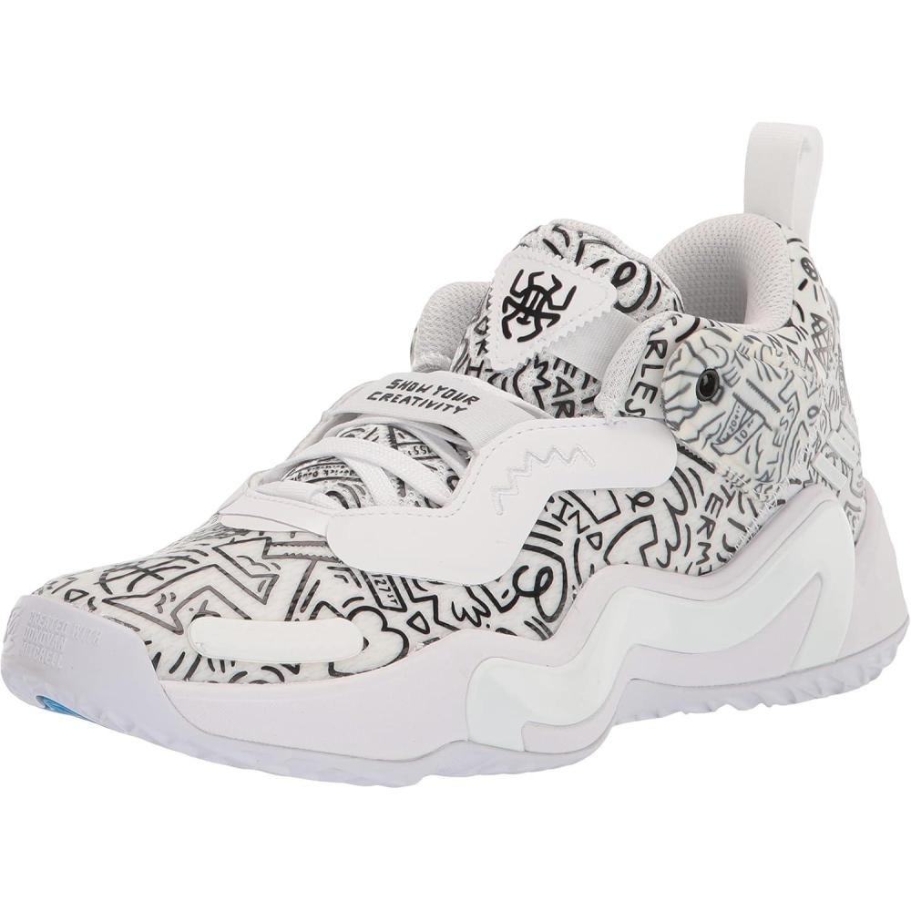 imageadidas UnisexChild Donovan Mitchell Issue 3 Basketball ShoesWhiteTeam GreenSolar Yellow