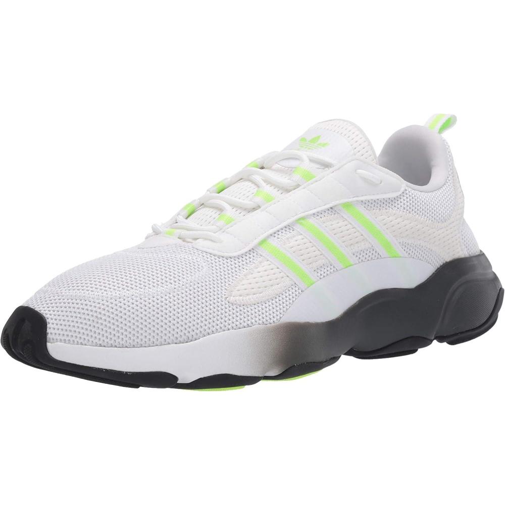imageadidas UnisexChild Haiwee C SneakerFtwr WhiteSignal GreenCore Black