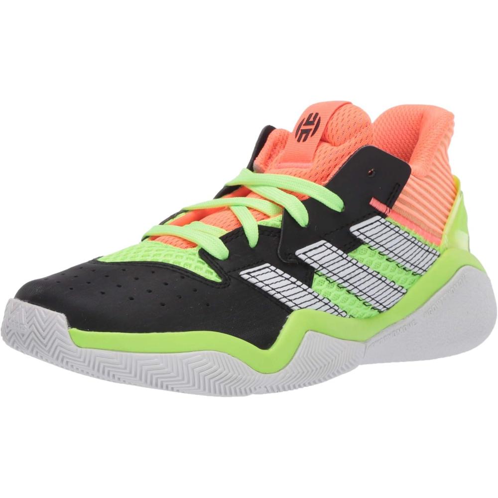 imageadidas UnisexChild Harden Stepback Shoes BasketballBlackCoralGrey