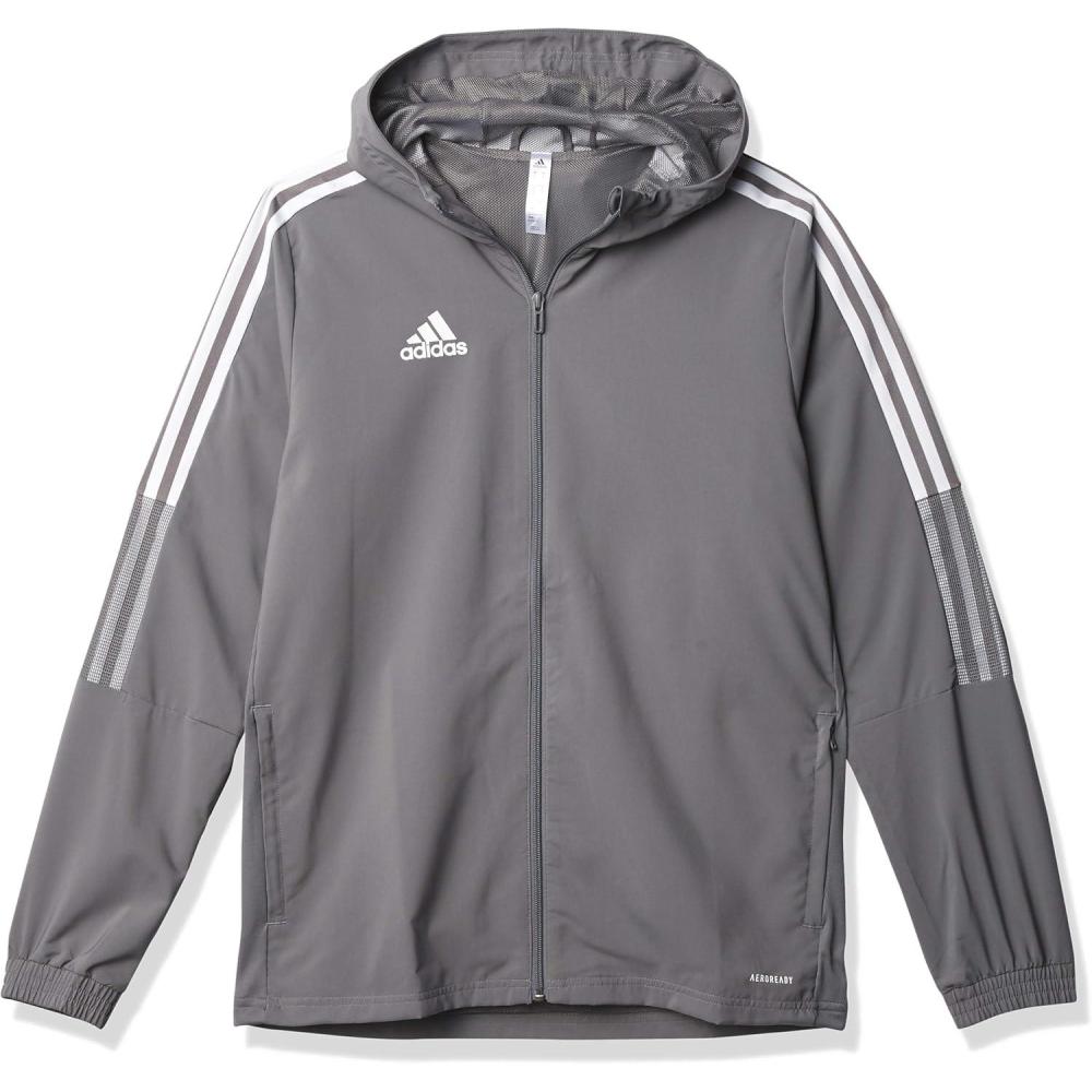 imageadidas UnisexChild Tiro 21 WindbreakerTeam Grey Four