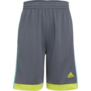 adidas Boys’ Elastic Waistband Winner Short(Medium Grey With Green)