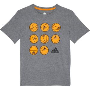 adidas Boys’ Little Short Sleeve Cotton Baseball Novelty T-Shirt(Charcoal Grey Heather)