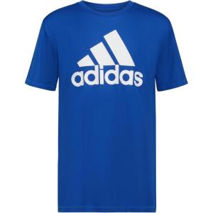 adidas Boys’ Plus Size Short Sleeve Aeroready Performance Logo Tee T-Shirt(Team Royal Blue)
