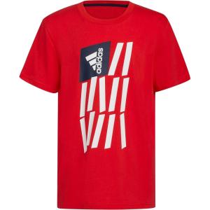 adidas Boys’ Short Sleeve Americana Tee(Vivid Red)