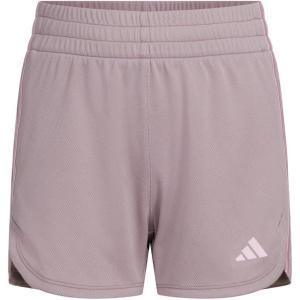 adidas Girls’ 3-Stripes Mesh Shorts(Preloved Fig)