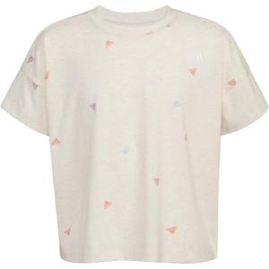 adidas Girls’ Big Short Sleeve Tee T-Shirt(Oatmeal Heather)