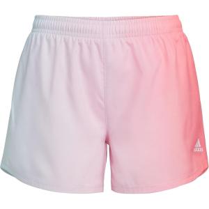 adidas Girls’ Elastic Waistband with Inner Drawcord Woven Athletic Shorts(Clear Pink)
