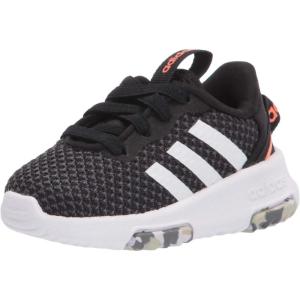 adidas Girls’ Racer TR21 Tennis Sneakers(Black/White/Grey)