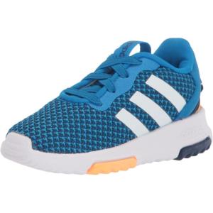 adidas Girls’ Racer TR21 Tennis Sneakers(Blue Rush/White/Dark Blue)