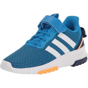 adidas Girls’ Racer TR21 Tennis Sneakers(Blue Rush/White/Dark Blue (Cross Strap))