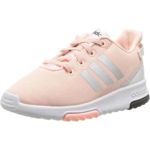 adidas Girls’ Racer TR21 Tennis Sneakers(Haze Coral/Metallic Silver/White)