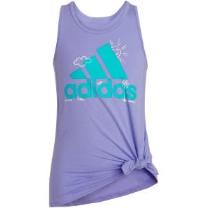adidas Girls’ Sleeveless Tie Front Tank 22(Light Purple)