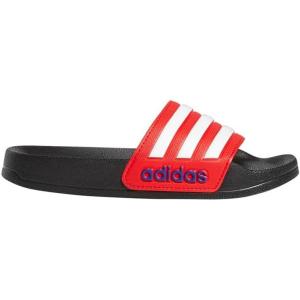adidas Kids’ Adilette Shower Slide(Black/White/Vivid Red)