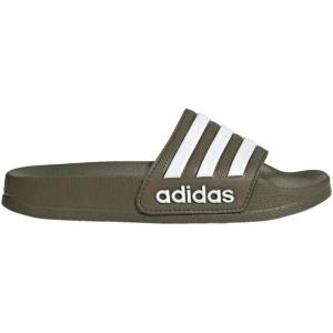 adidas Kids’ Adilette Shower Slide(Olive Strata/White/Olive Strata)