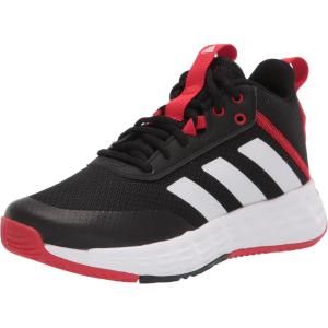 adidas Kids’ Own the Game 2.0 Basketball Shoe(Black/White/Vivid Red)