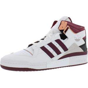 adidas Men’s Forum Mid Sneaker(Cloud White/Victory Crimson/Ambient Blush-white)