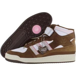 adidas Men’s Forum Mid Sneaker(Footwear White/Light Pink/Pantone-brown)