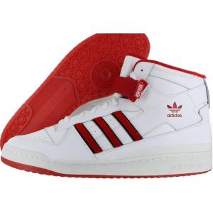 adidas Men’s Forum Mid Sneaker(White/Scarlet-white)