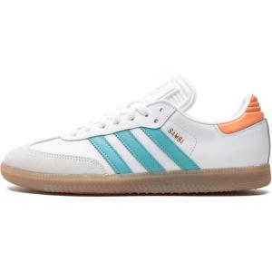 adidas Men’s Samba Classic Indoor Soccer Shoe(White/Easy Mint/Pink)