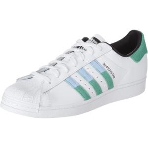 adidas Men’s Superstar Shoe(White/Semi Screaming Green/Blue Dawn)