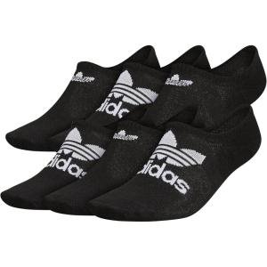 adidas Originals Men’s Classic Trefoil Superlite Super No Show Socks (6-Pair)(Black/White)