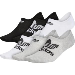 adidas Originals Men’s Classic Trefoil Superlite Super No Show Socks (6-Pair)(Heather Grey/White/Black)
