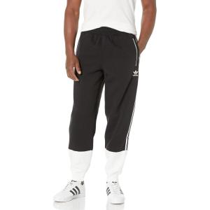 adidas Originals Men’s Fleece Superstar Track Pants(Black/White)