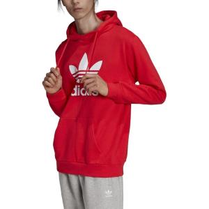adidas Originals Men’s Graphics Trefoil Series Hoodie(Vivid Red/White)