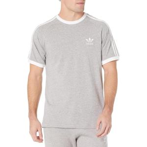 adidas Originals Men’s Originals 3 Stripes Tee, Clear Sky, Medium(Medium Grey Heather)