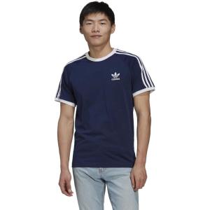 adidas Originals Men’s Originals 3 Stripes Tee, Clear Sky, Medium(Night Indigo)