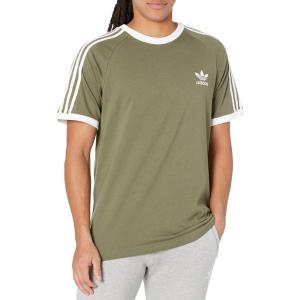 adidas Originals Men’s Originals 3 Stripes Tee, Clear Sky, Medium(Olive Strata)