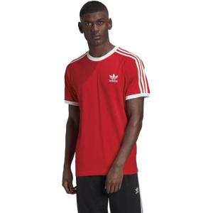 adidas Originals Men’s Originals 3 Stripes Tee, Clear Sky, Medium(Scarlet)