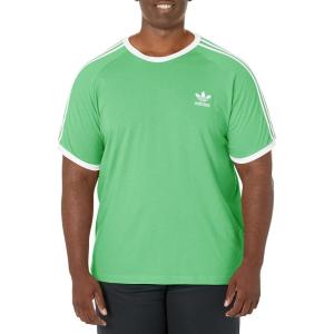 adidas Originals Men’s Originals 3 Stripes Tee, Clear Sky, Medium(Semi Screaming Green)