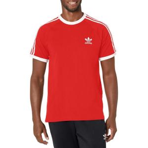 adidas Originals Men’s Originals 3 Stripes Tee, Clear Sky, Medium(Vivid Red)
