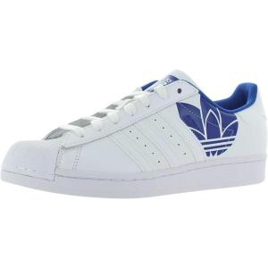 adidas Originals Mens Superstar Classic Low Top Sneaker Shoe(Cloud White/Cloud White/Royal Blue-white)
