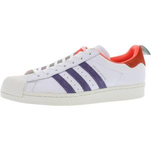 adidas Originals Mens Superstar Classic Low Top Sneaker Shoe(White/Purple/Red)