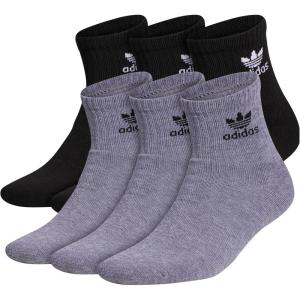 adidas Originals Originals Trefoil Quarter Sock 6-Pack(Heather Grey/Black/White)