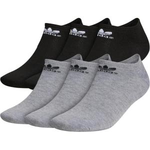 adidas Originals Trefoil No Show Socks (6-Pair)(Heather Grey/Black/White)